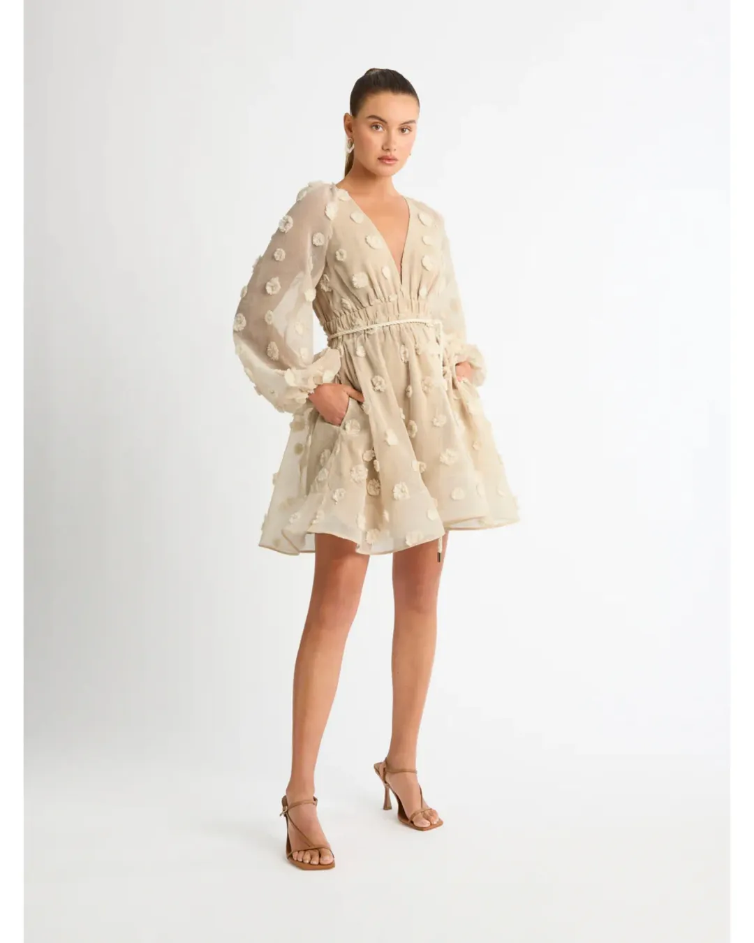 Sheike Taylor Dress in Beige Size AU 10 for rent on The Volte - main image