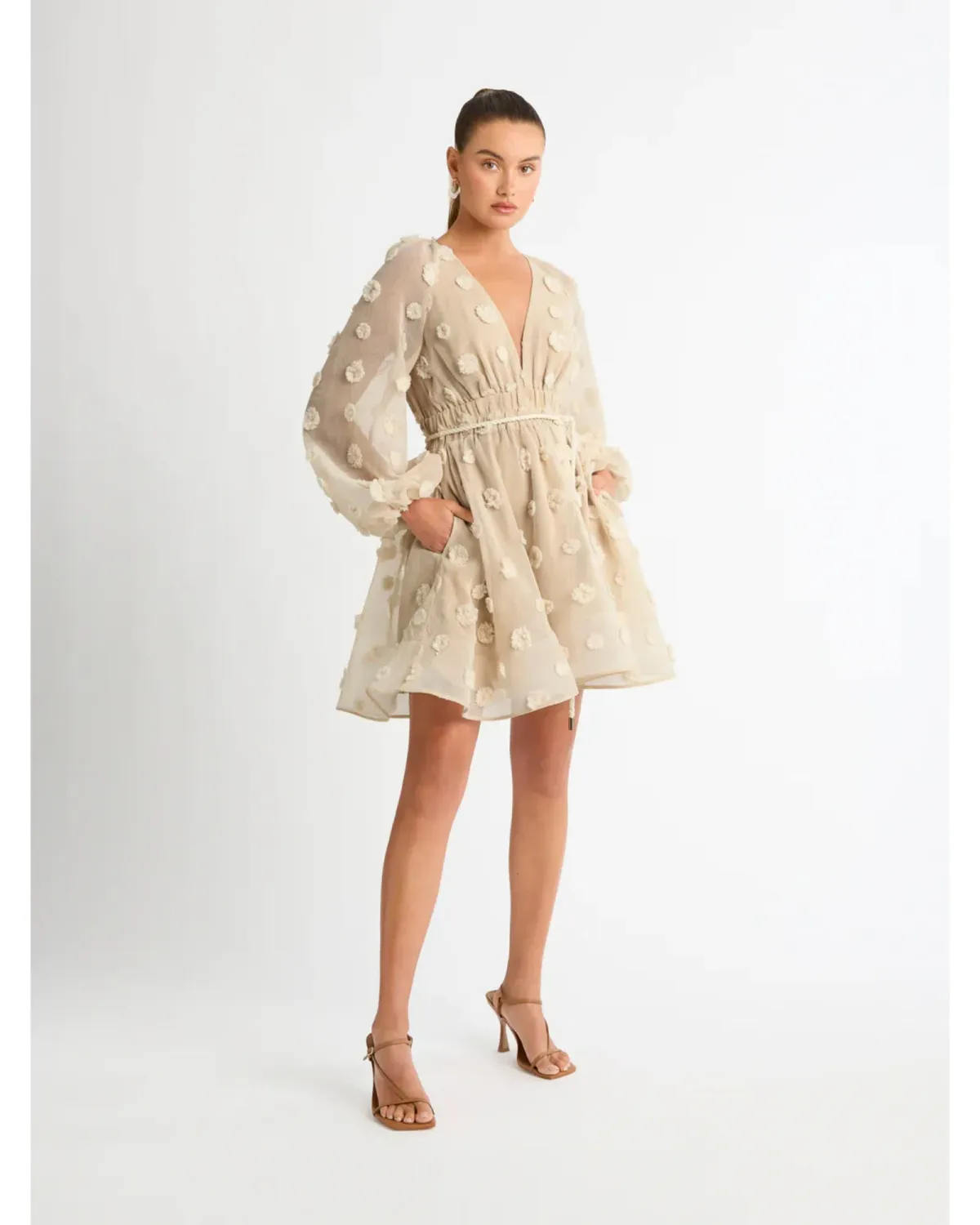 Sheike Taylor Dress in Beige Size AU 10 - Image 1