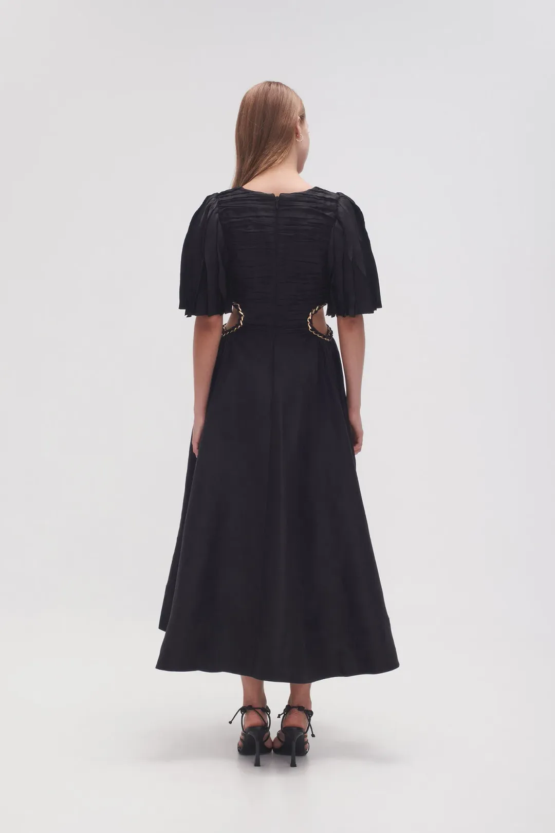 Aje Monica Chainlink Midi Dress Black Size 8 for rent on The Volte - main image