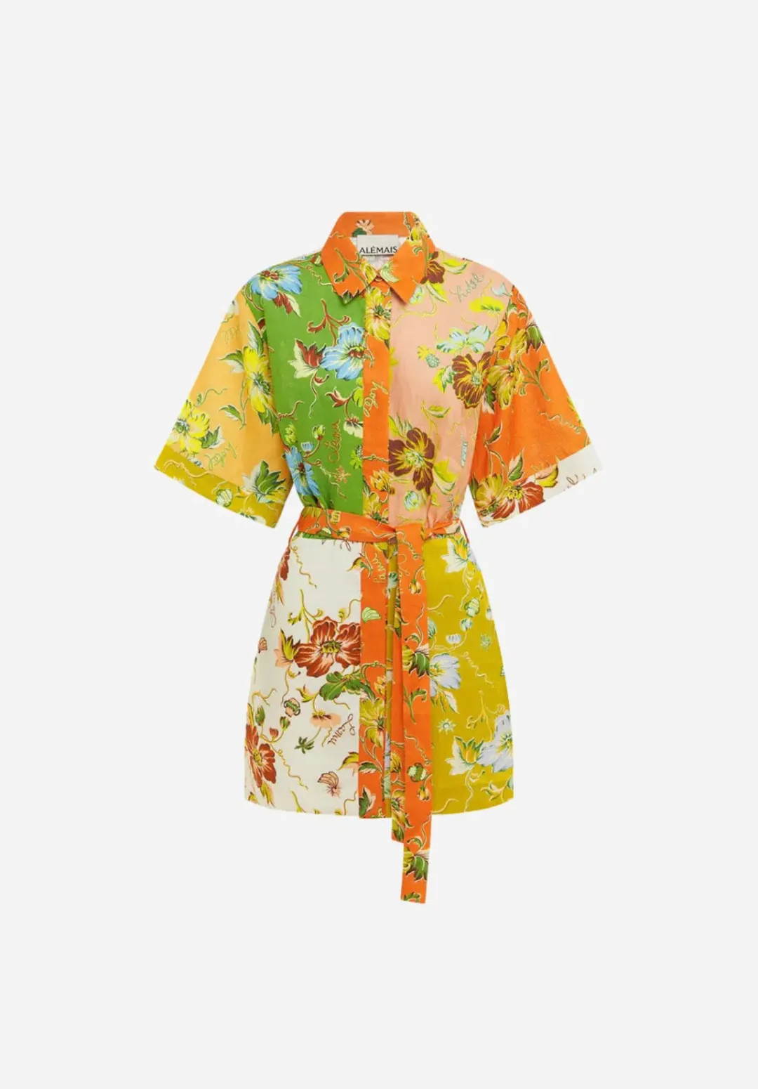 Alemais Hotel Lamu Spliced Mini Dress Multi Floral Size 16 for rent on The Volte - main image