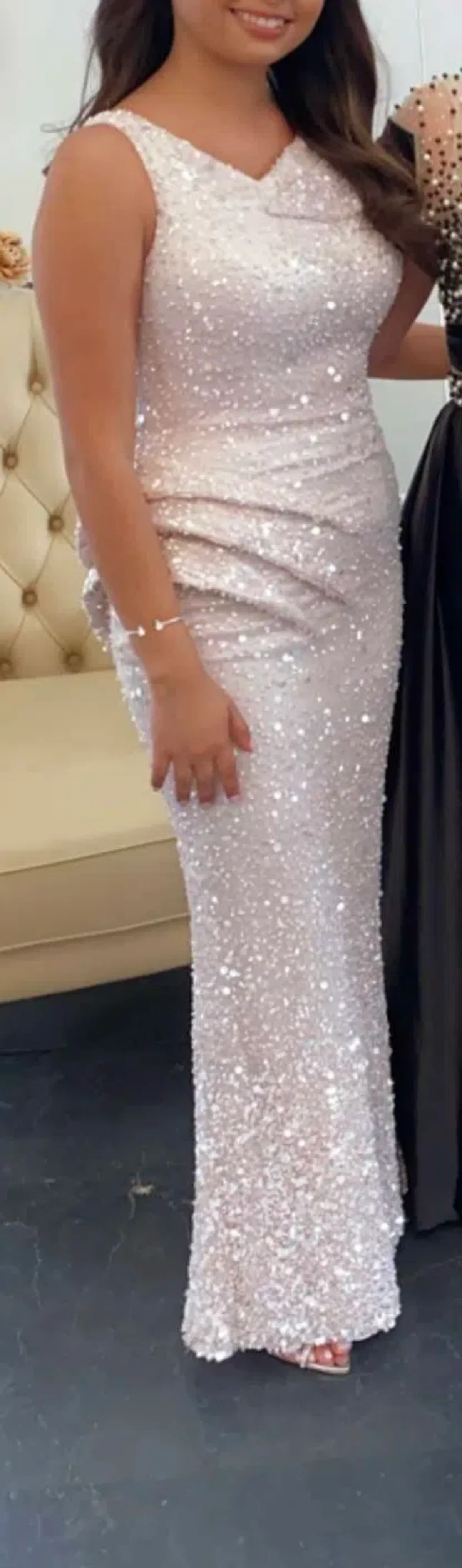 Hannii Couture Pink Sequence Dress Size 8 - Image 2