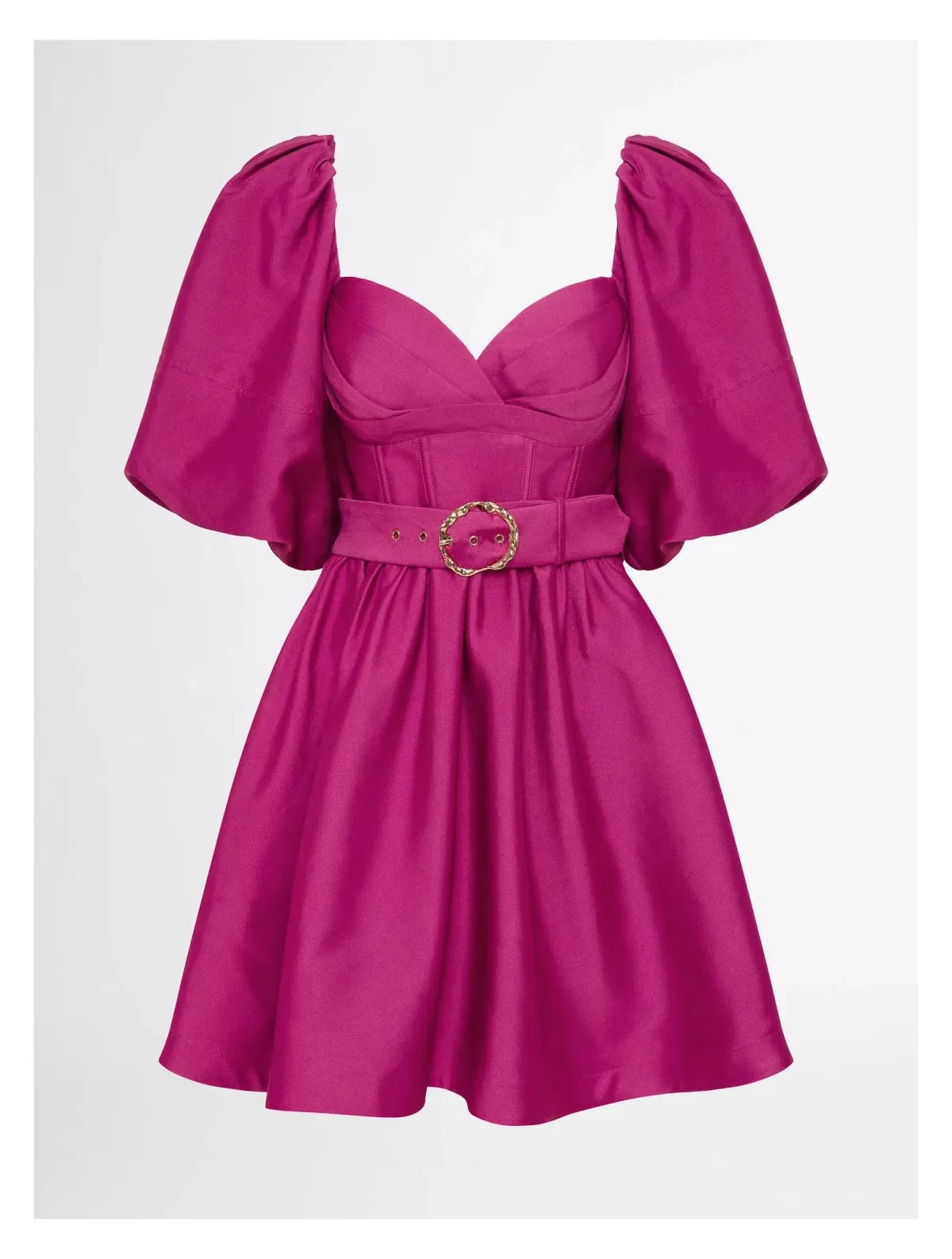 Sheike Sienna Puff Sleeve Mini Dress in Raspberry Pink Size 6 - Image 3