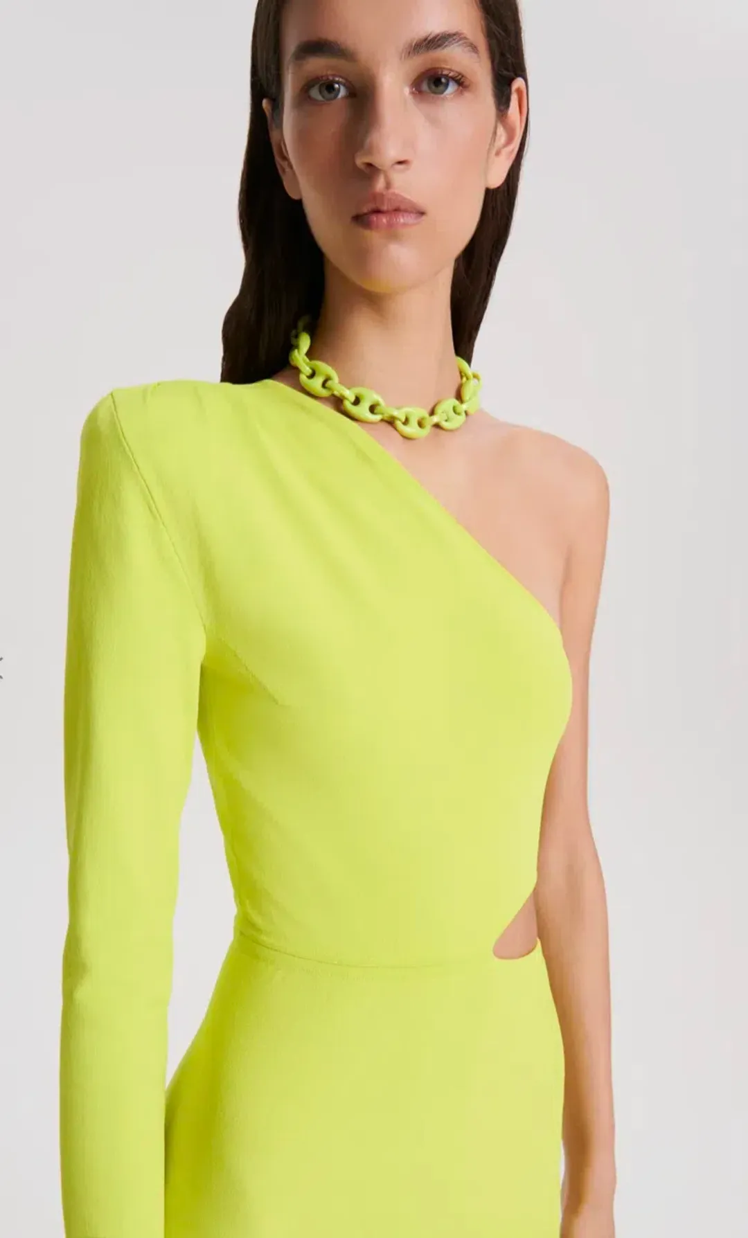 Scanlan Theodore Crepe Knit One Shoulder Gown Neon Size S/AU 8 for rent on The Volte - main image