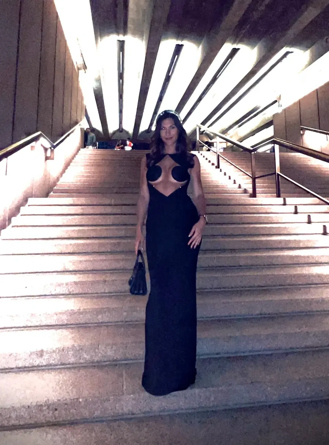 Christopher Esber Zephyr Wired Open Front Maxi Dress in Black Size 6 for rent on The Volte - main image