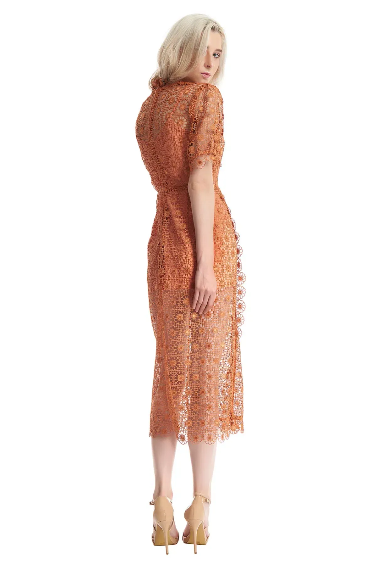 Alice McCall Californian Dream Midi Dress Orange Size 8 - Image 3