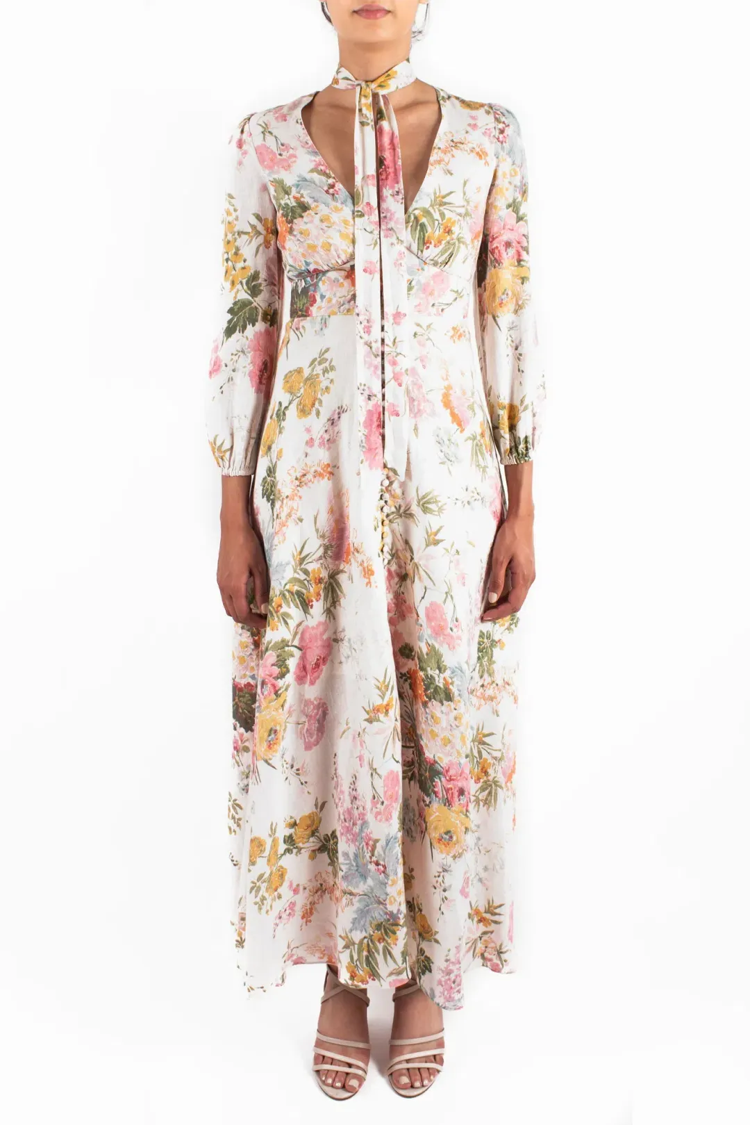 Zimmermann Heathers Plunge Long Dress Floral Size 0 / AU 8 for rent on The Volte - main image