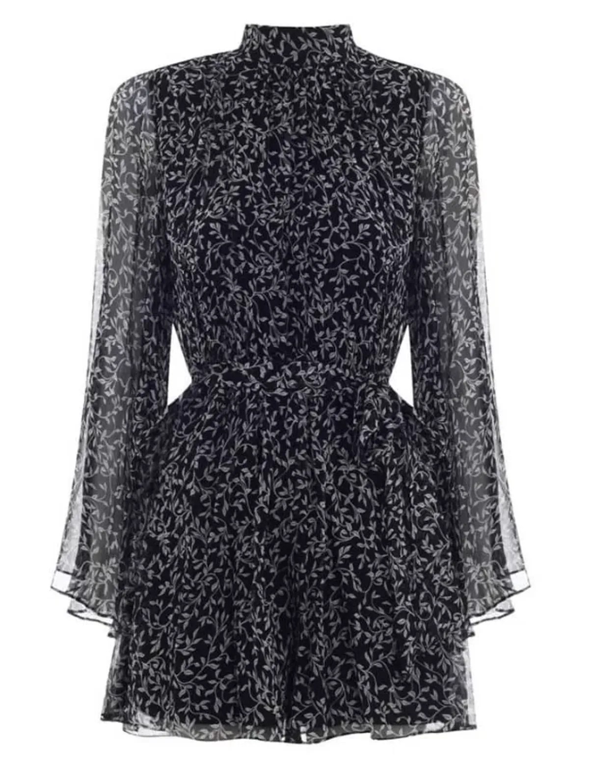Zimmermann Maples Flare Sleeve Playsuit in Black Vine Size 1 / AU 10 - Image 1