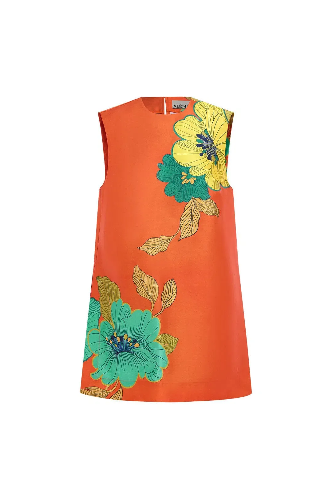 Alemais Piato Mini Dress Orange/Floral Size 12  for rent on The Volte - main image