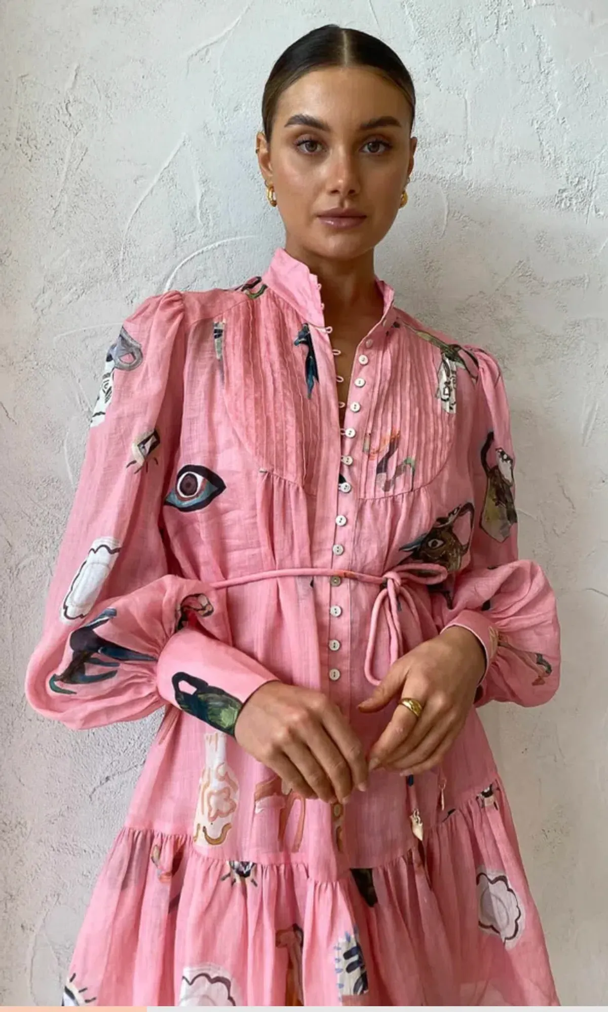 Alemais Cleo Smock Mini Dress Pink Size 14 - Image 7