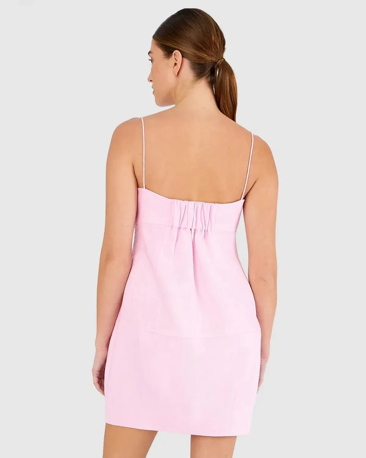 Oroton Contrast 3D Flower Mini Dress Pink Multi Size 4 - Image 3