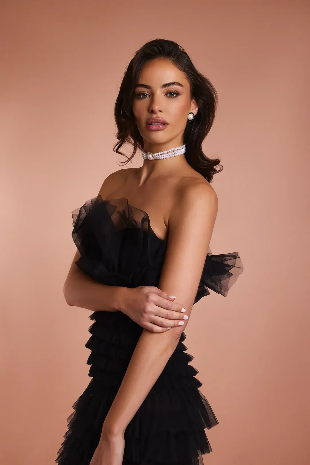 From A Friend Odette Tulle Ruffle Maxi Dress Black Size XS/S / AU 6/8 for rent on The Volte - main image