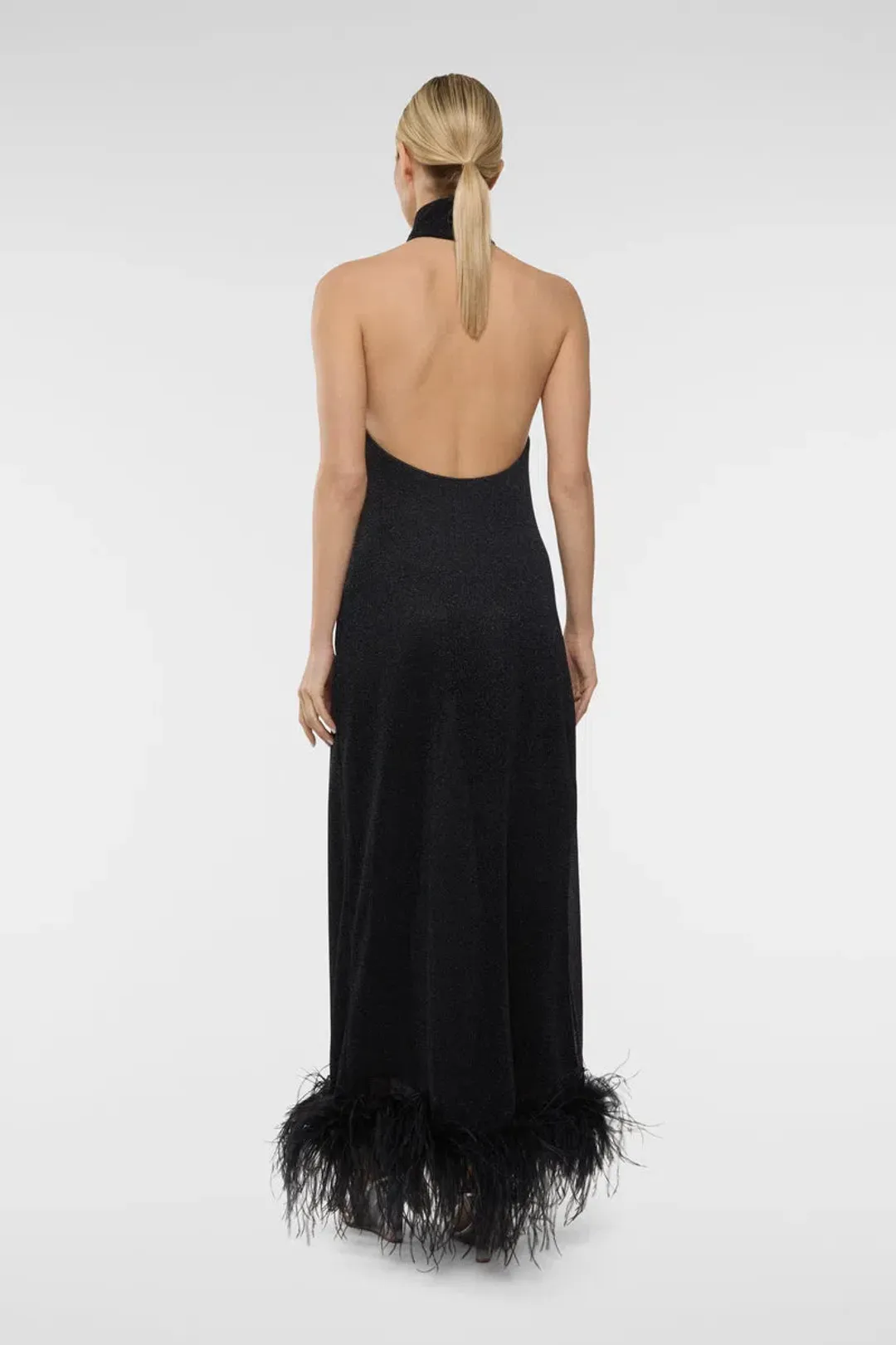 Oseree Lumiere Plumage Dress in Black Size M/ AU 8 for rent on The Volte - main image