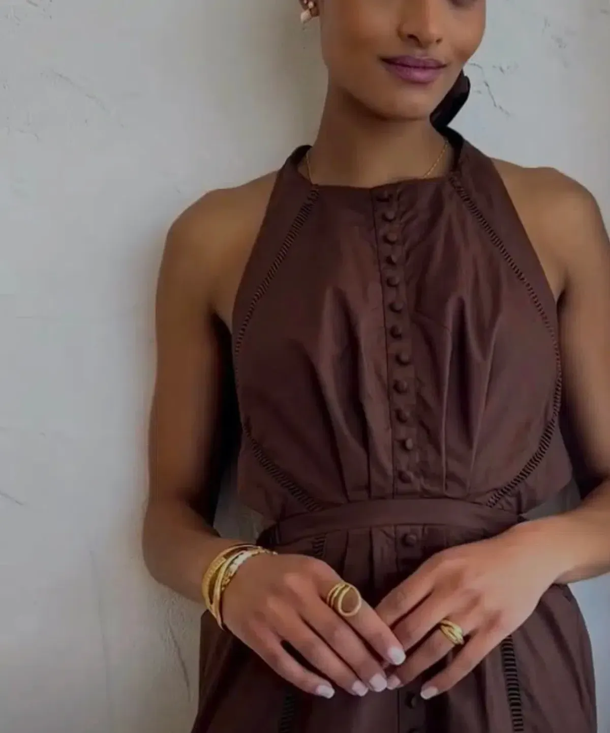 Joslin Elinor Coconut Dress Brown Size 12 - Image 5