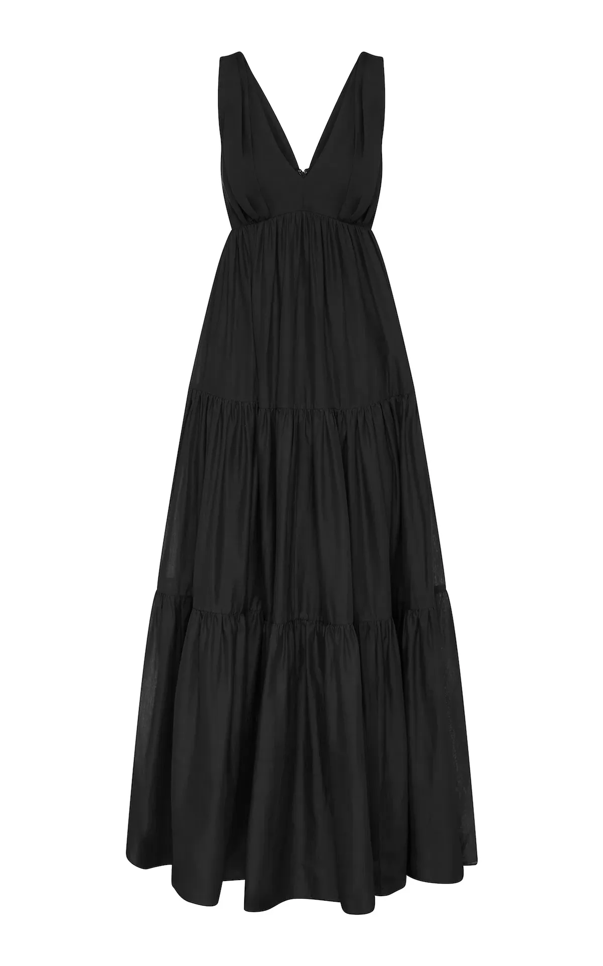 Aje Unending Tiered Cotton Maxi Dress Black Size 6 - Image 3