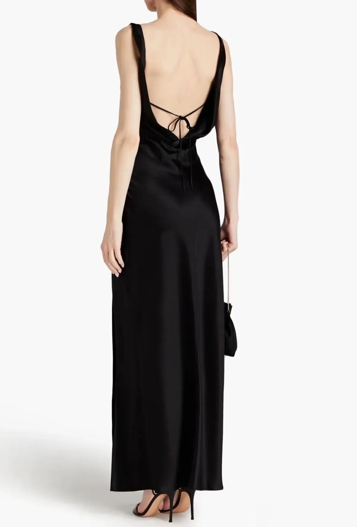 Nicholas Alfina Draped Satin Gown Black Size S / AU 8 - Image 2