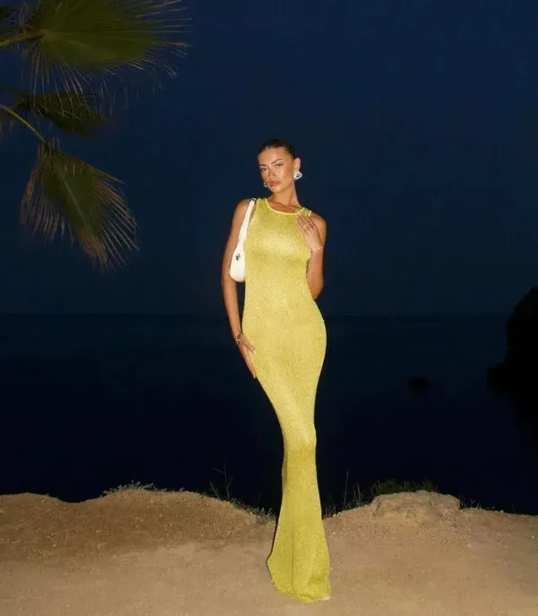 Astra resort Natalia Dress in Chartreuse Sequin Size XS / AU 6 for rent on The Volte - main image