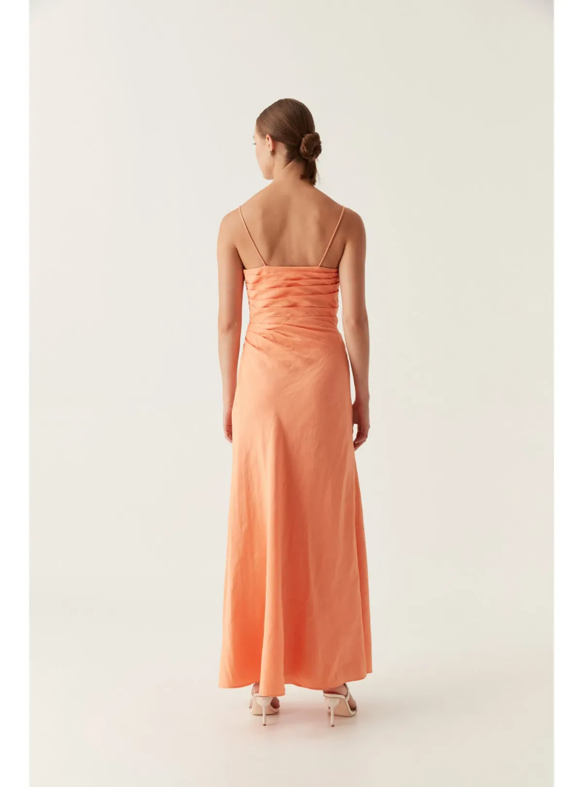 Aje Clarice Draped Maxi Dress in Sunset Orange Size AU 10 - Image 4