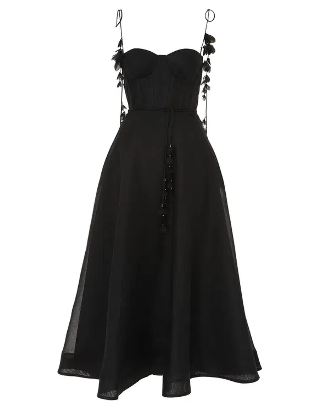 Zimmermann Natura Midi Corset Dress in Black Size 2 / AU 12 for rent on The Volte - main image