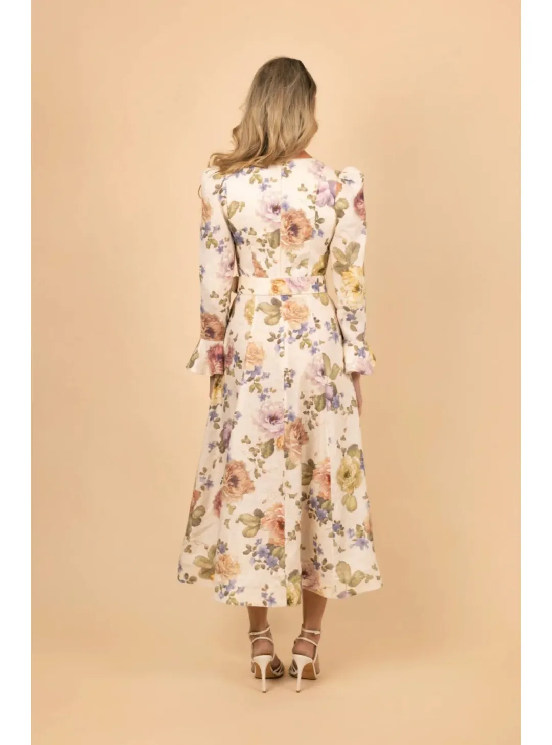 Zimmermann Luminosity Midi Dress Multi Floral Print Size 0P / AU 6 for rent on The Volte - main image