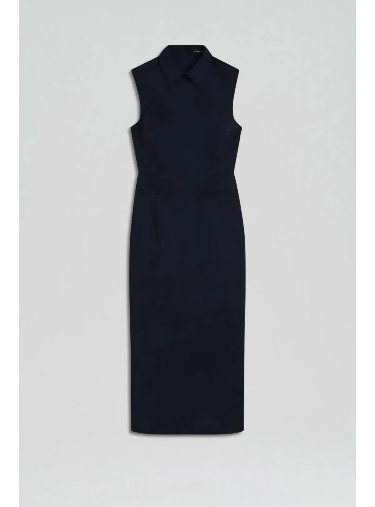 Scanlan Theodore Scuba Pencil Dress Navy Size AU 6 - Image 4