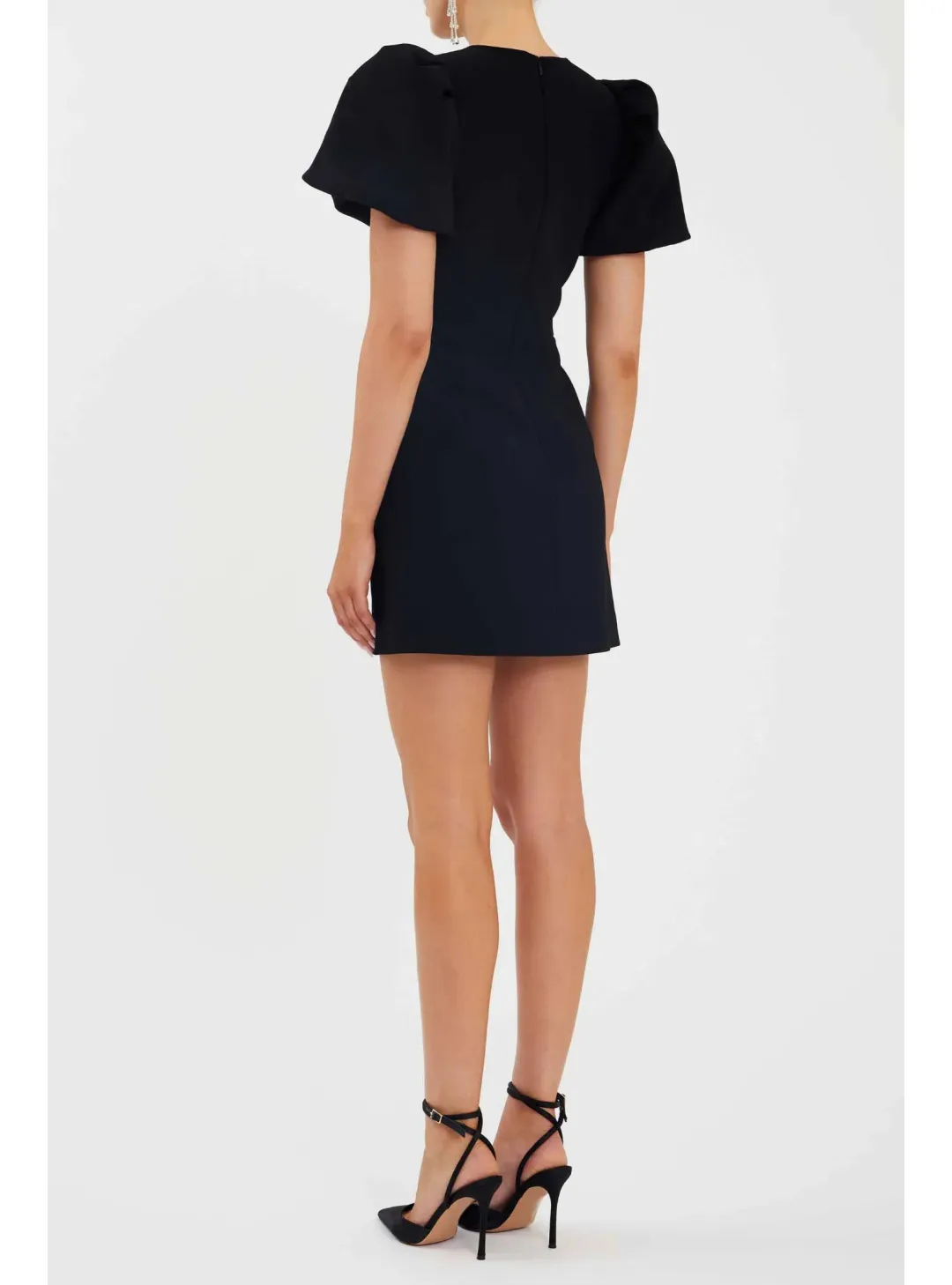 Rebecca Vallance Juliana Puff Sleeve Mini Dress in Black Size AU 8 for rent on The Volte - main image