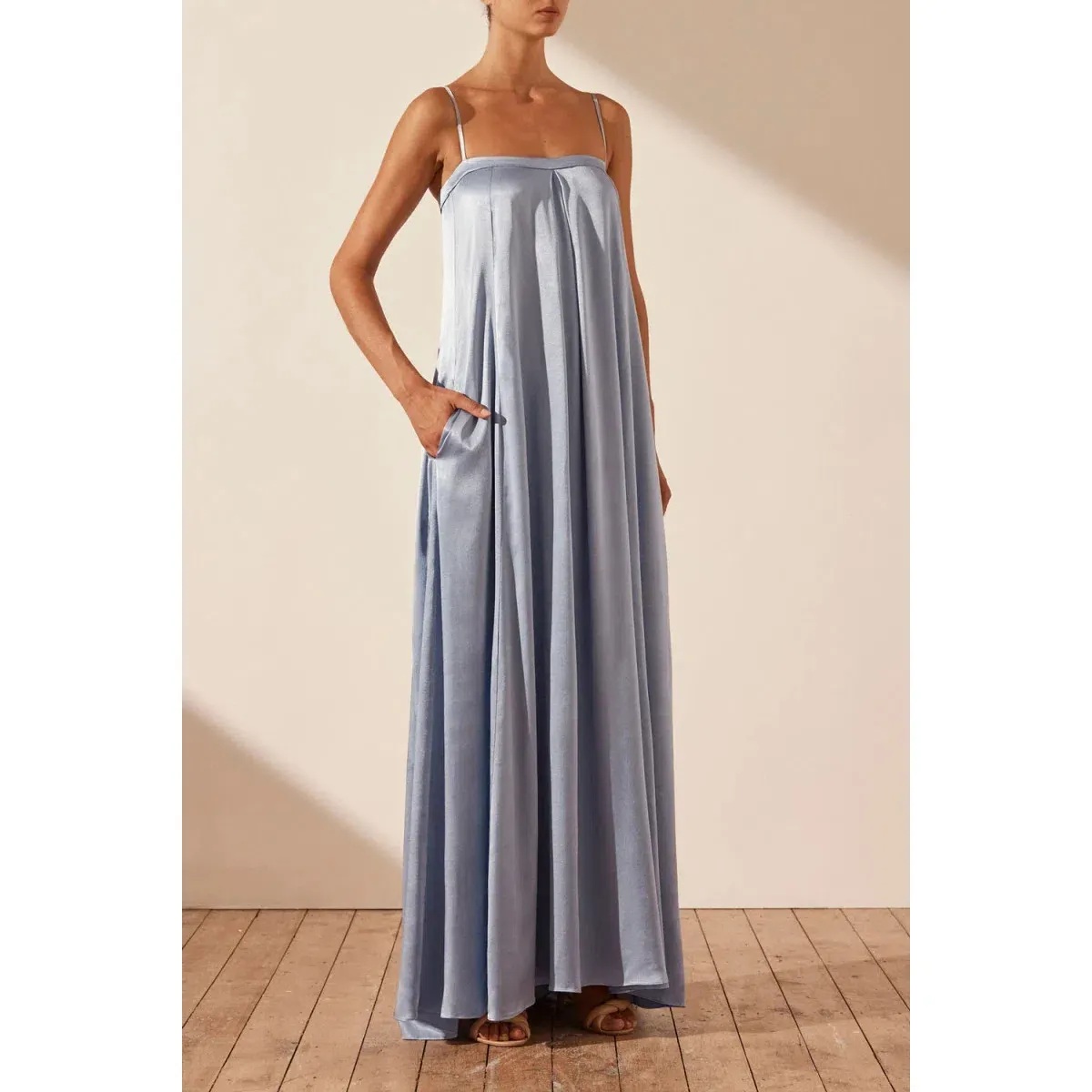 Shona Joy La Lune Column Maxi Dress in Powder Blue Size AU 6 - Image 2