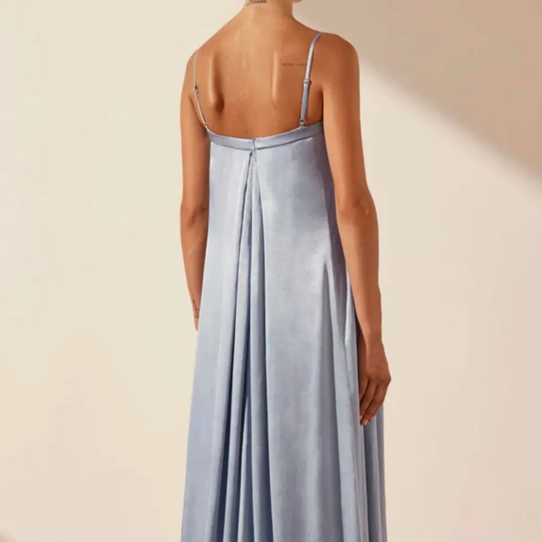 Shona Joy La Lune Column Maxi Dress in Powder Blue Size AU 6 for rent on The Volte - main image
