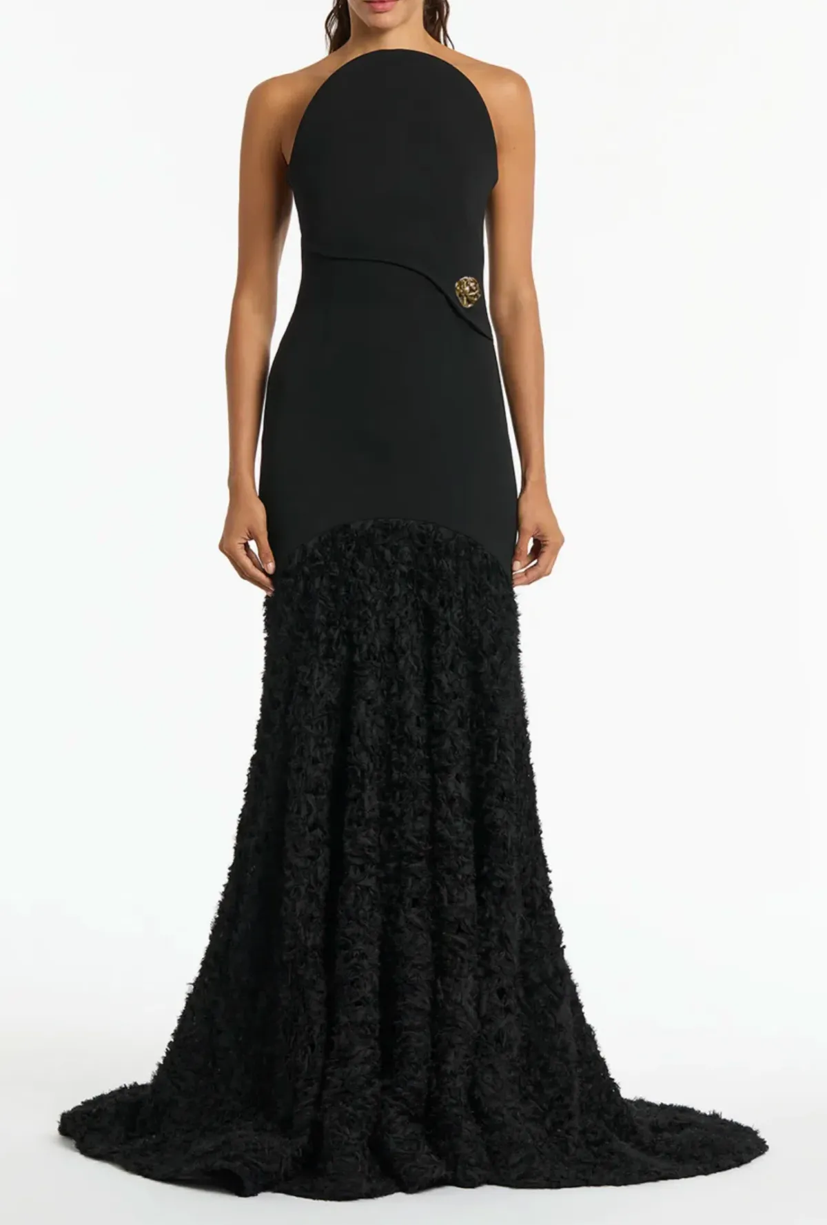Carla Zampatti Nastro Strapless Gown Black Size 6 - Image 3