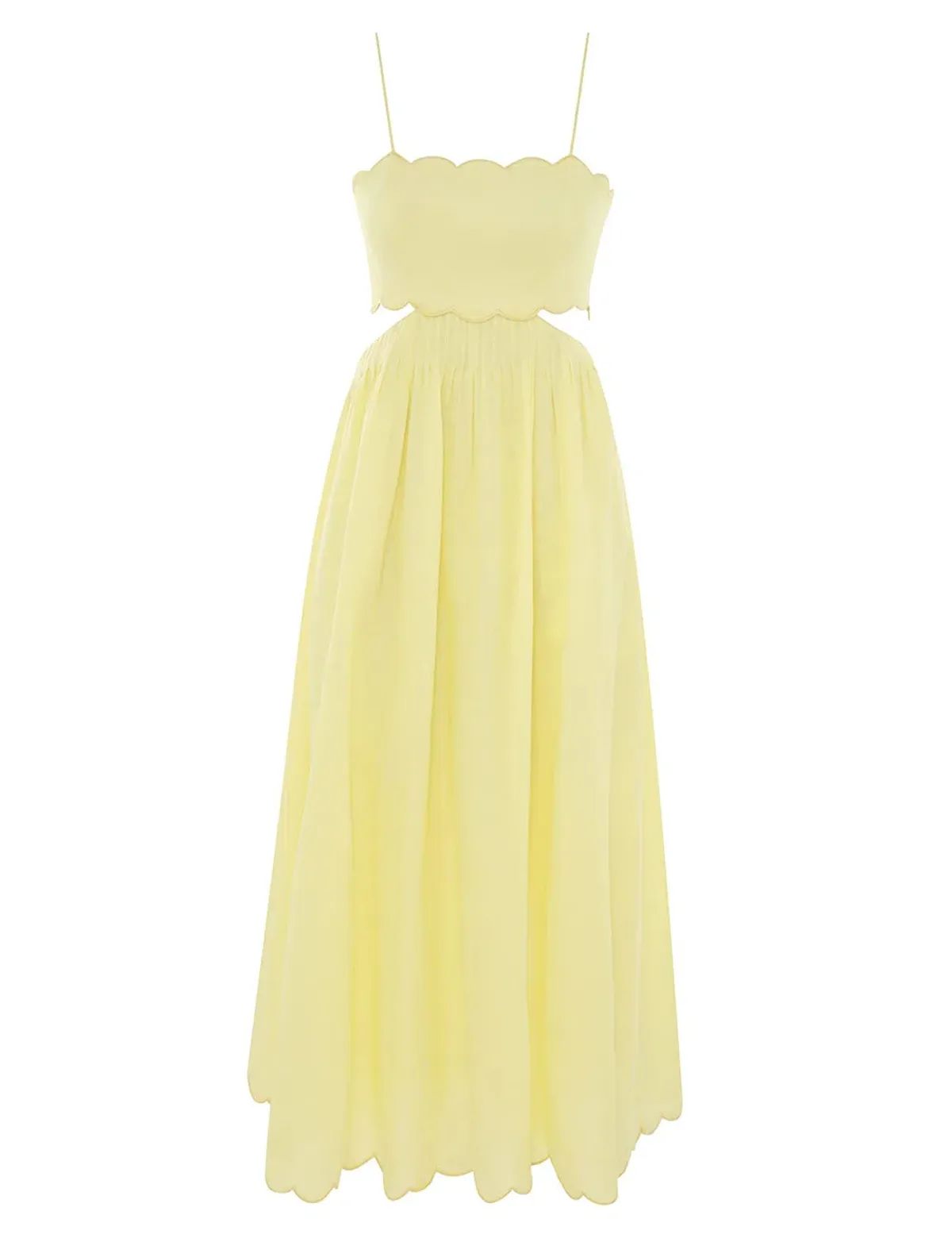 Zimmermann Halliday Scallop Midi Dress in Yellow Size 2 / AU 12  - Image 3