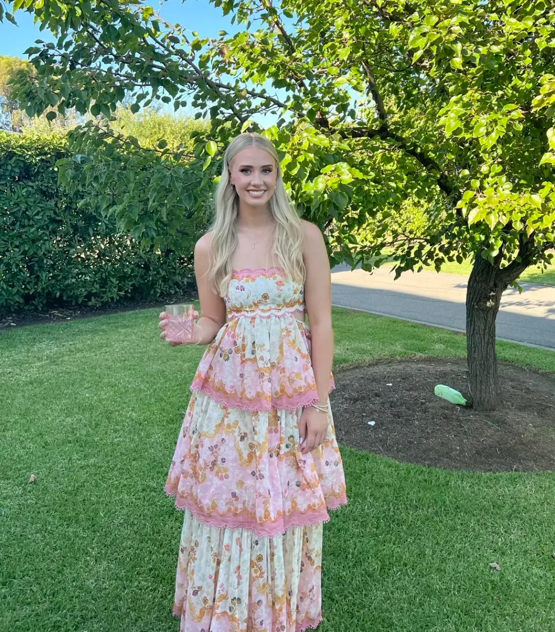 Zimmermann Laurel Frill Midi Dress Floral Size 4 / AU 16 for rent on The Volte - main image