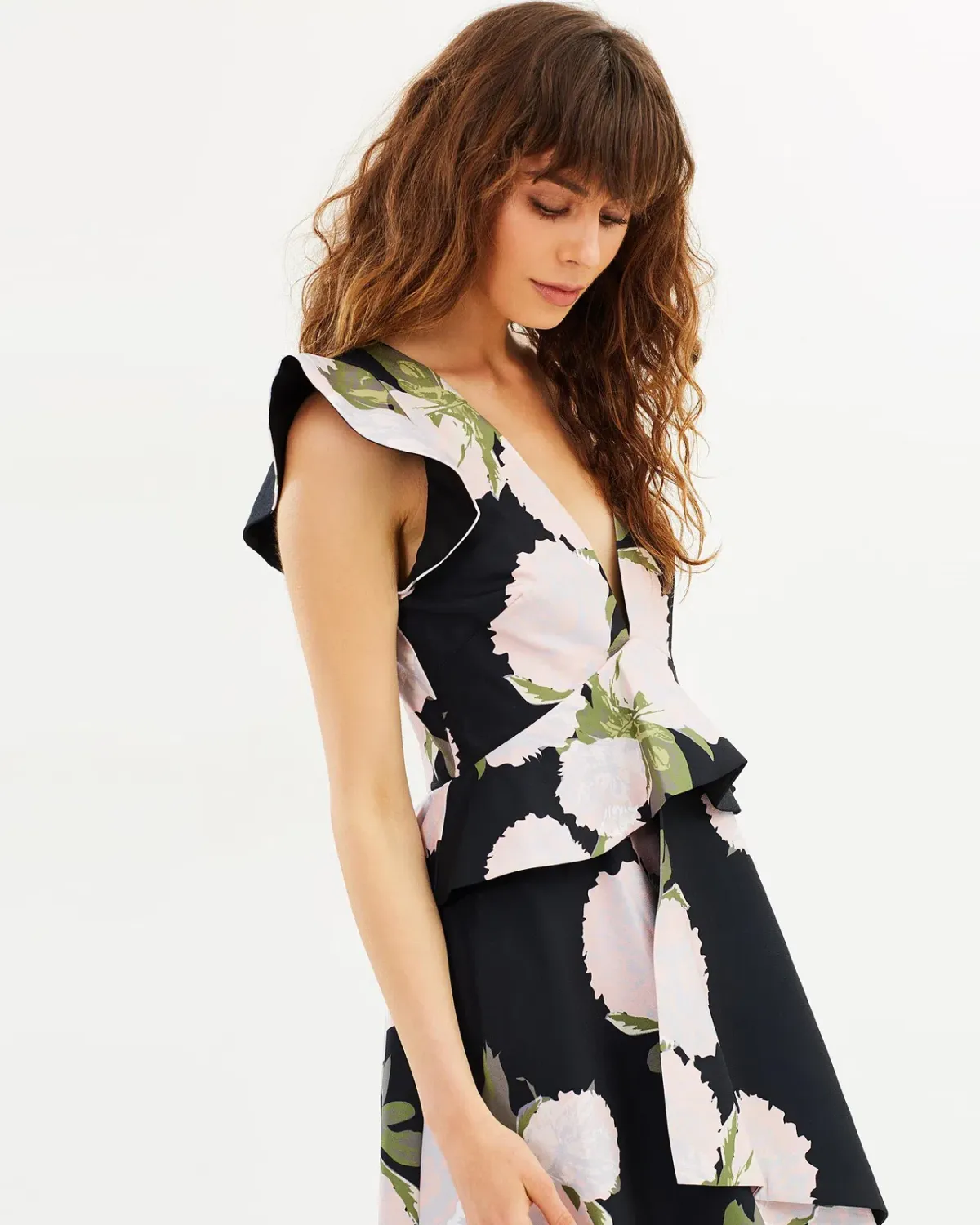 Talulah New Woman Asymmetrical Midi Dress Floral Size 12 - Image 4