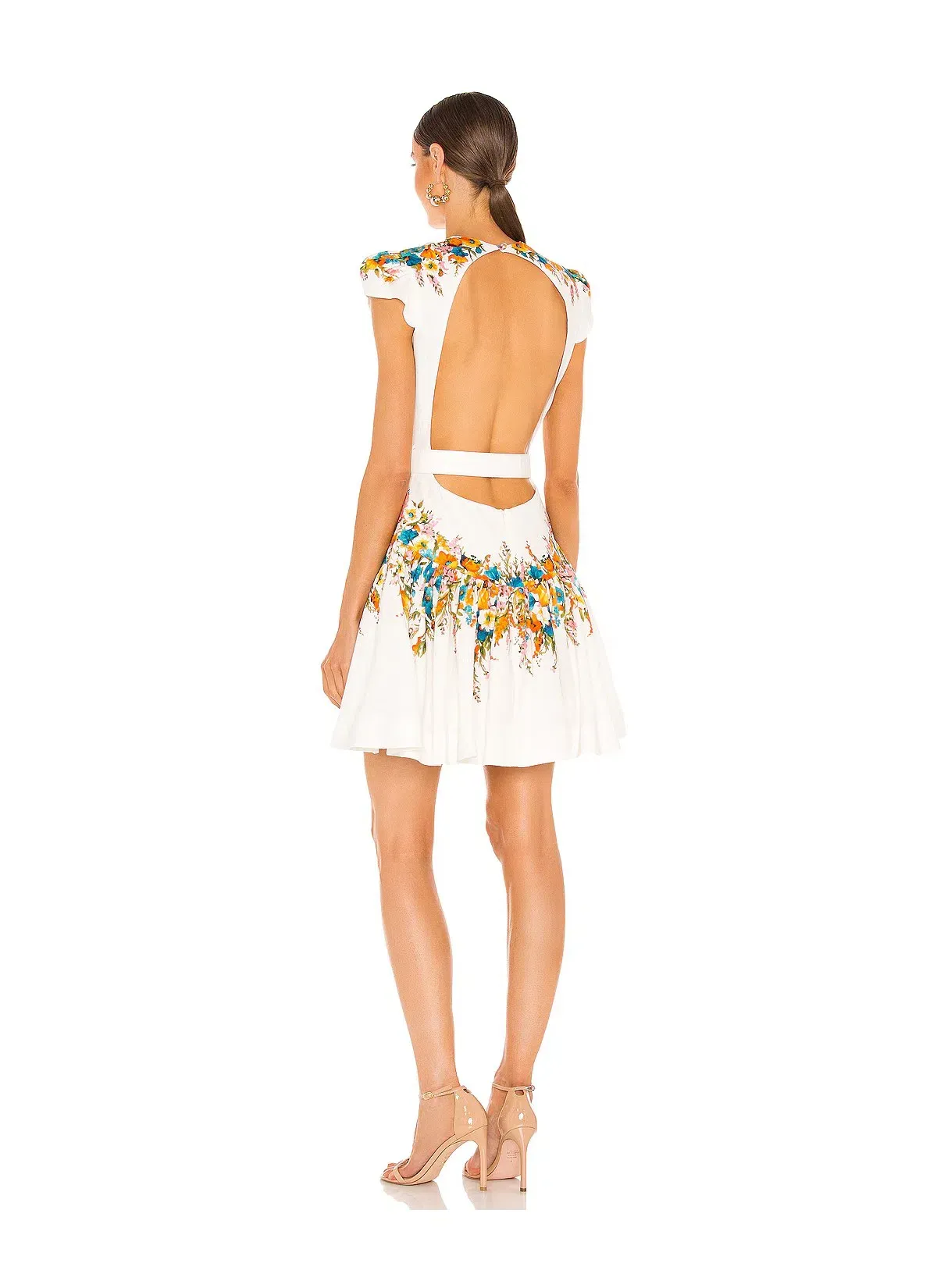 Zimmermann Estelle Tie Mini Dress in Cream Floral Size 2/ AU 12 - Image 3