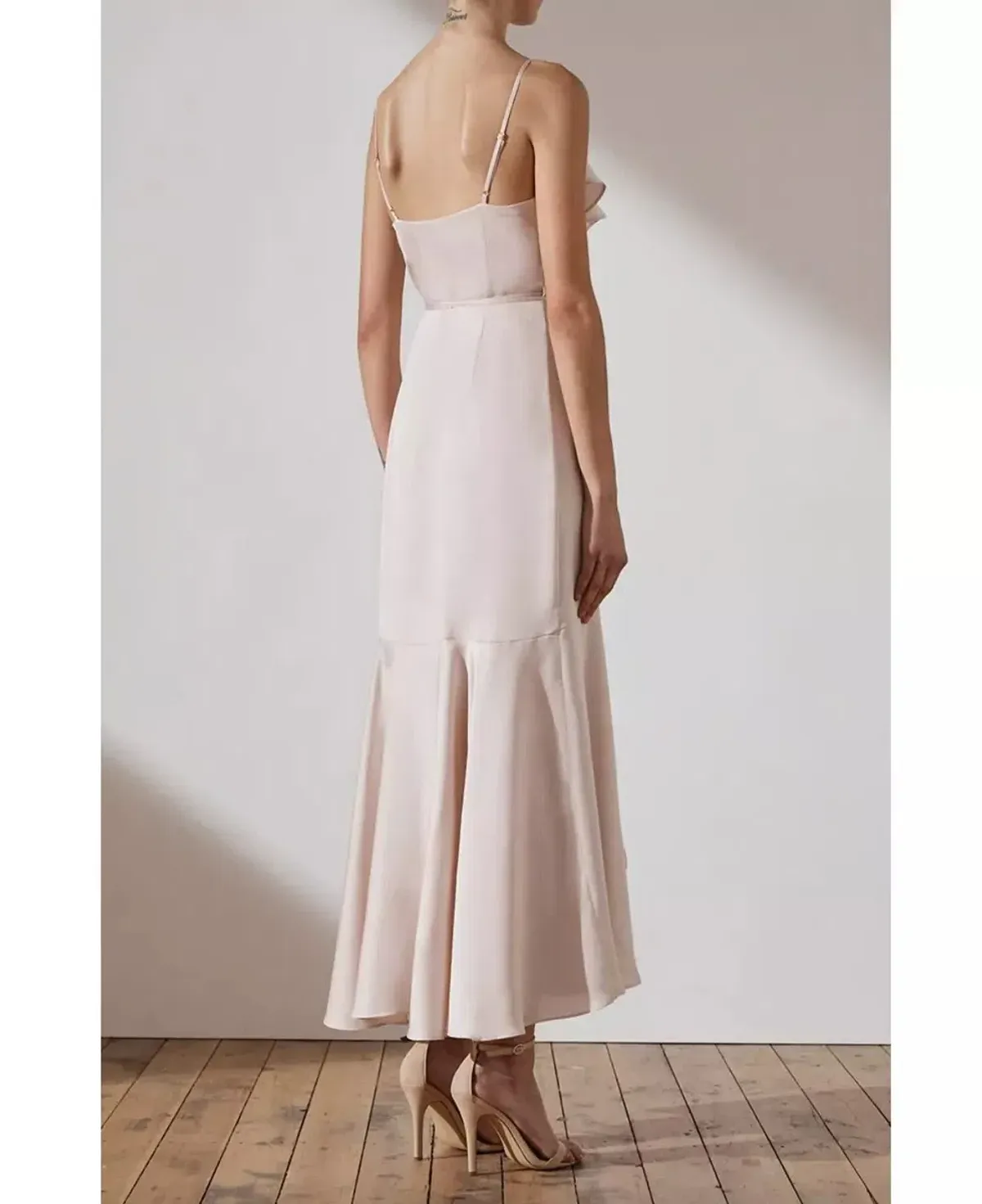 Shona Joy Bias Frill Wrap Dress in Porcelain Size 12 - Image 2