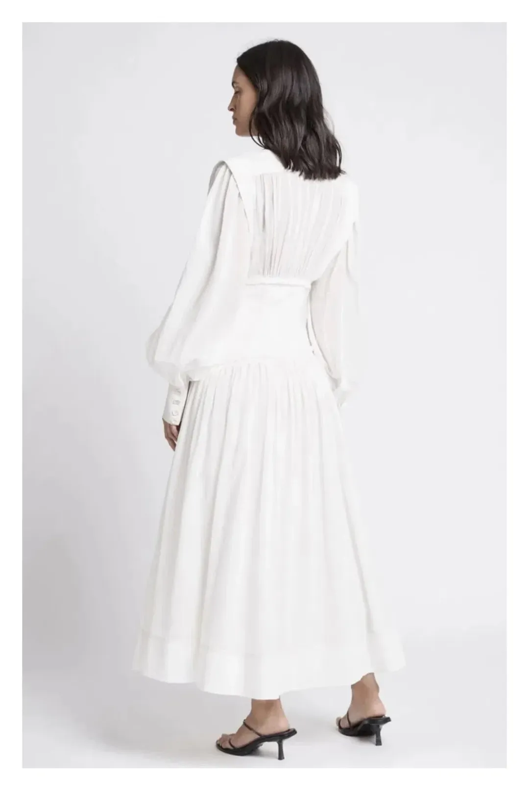 Aje Utopia Long Sleeve Dress Ivory Size 4 for rent on The Volte - main image