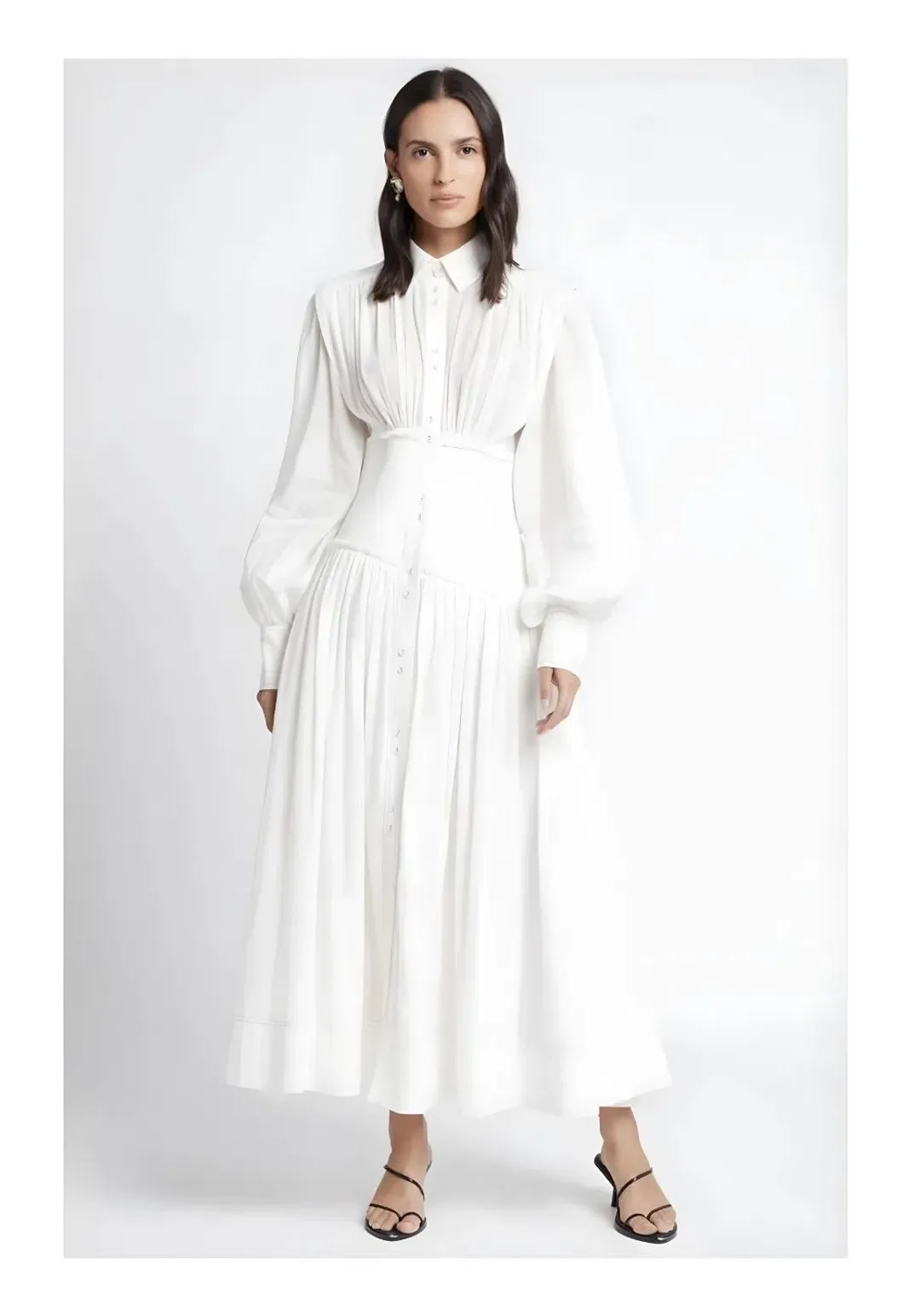 Aje Utopia Long Sleeve Dress Ivory Size 4 for rent on The Volte - main image