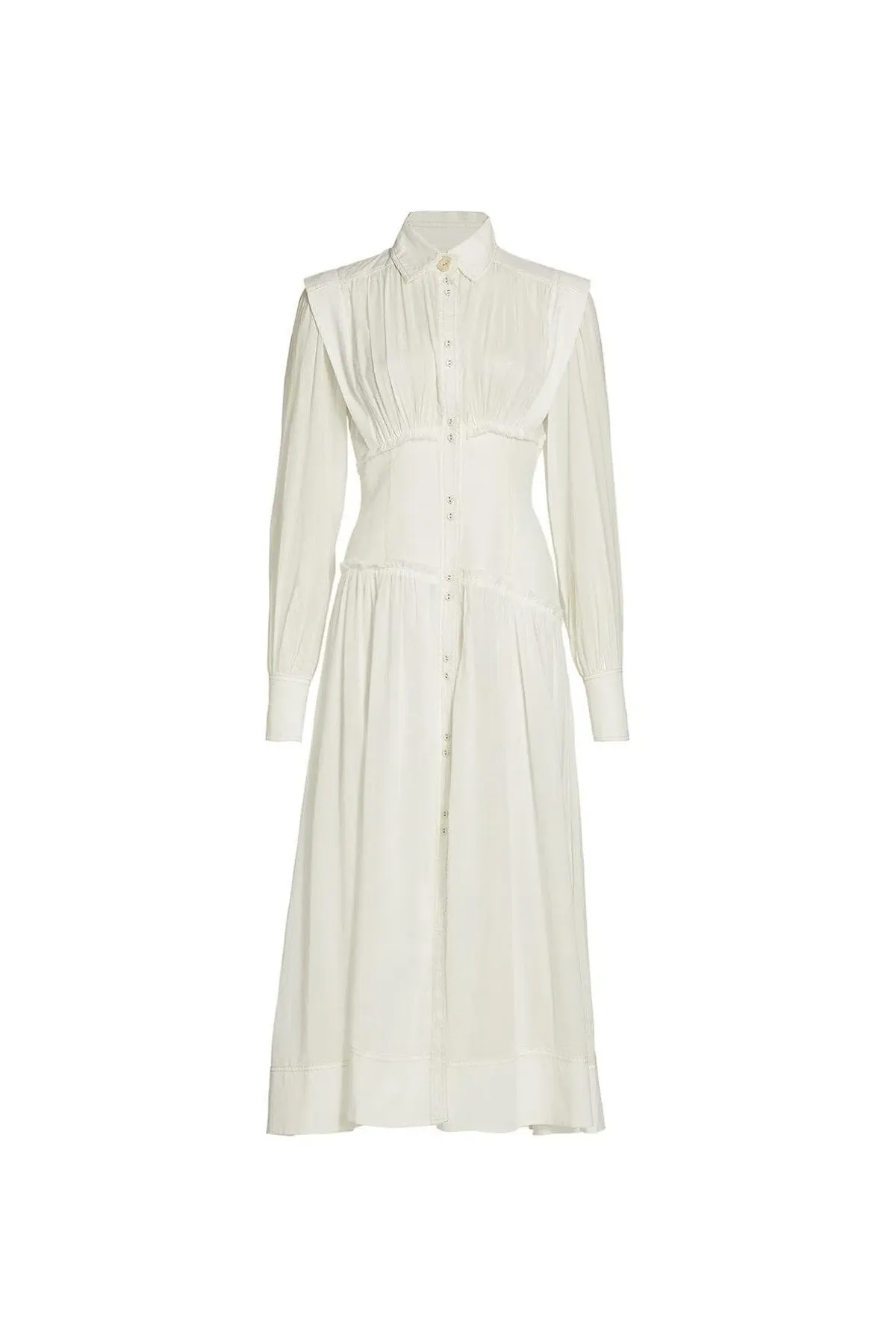 Aje Utopia Long Sleeve Dress Ivory Size 4 - Image 3
