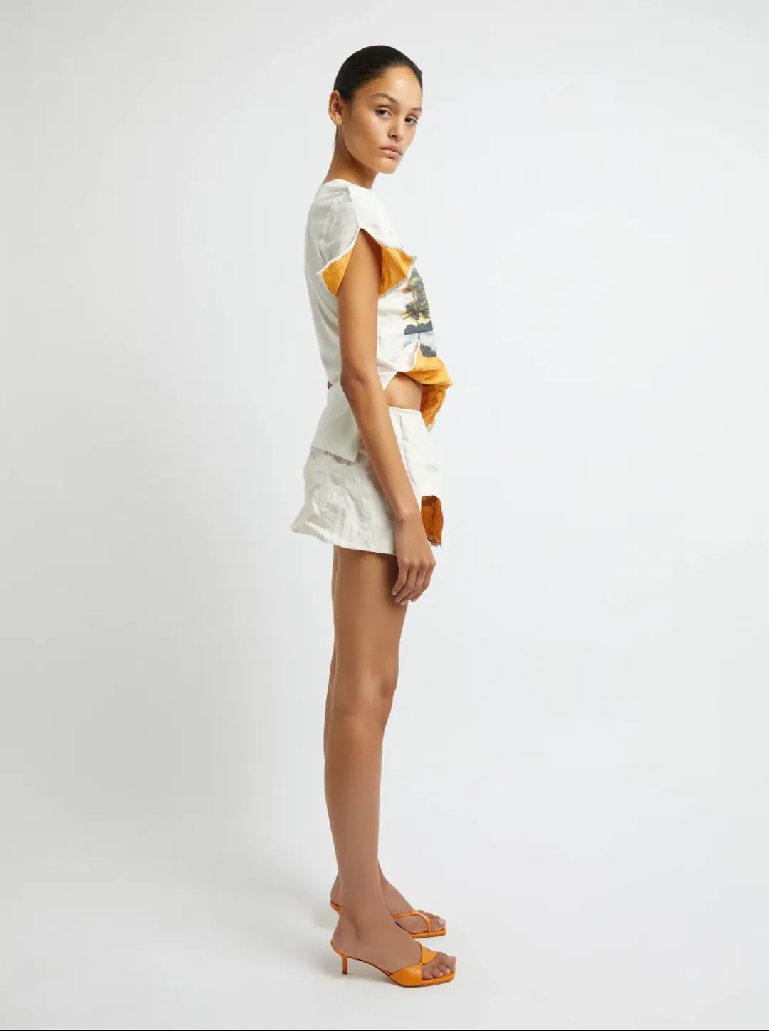 Christopher Esber Lost Souvenir Crushed Tee Size 8 & Mini Skirt Size 10 Print  for rent on The Volte - main image