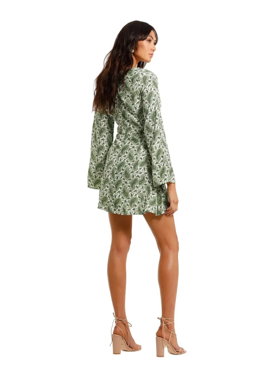 Faithfull the Brand Thomasina Dress Green Print Size 8  for rent on The Volte - main image