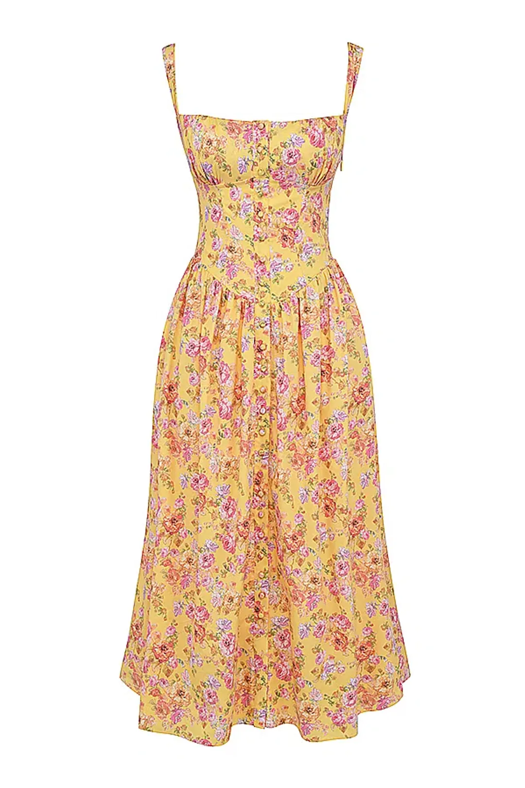 House of CB Tatiana Midi Dress Butter Floral Size S / AU 8 for rent on The Volte - main image