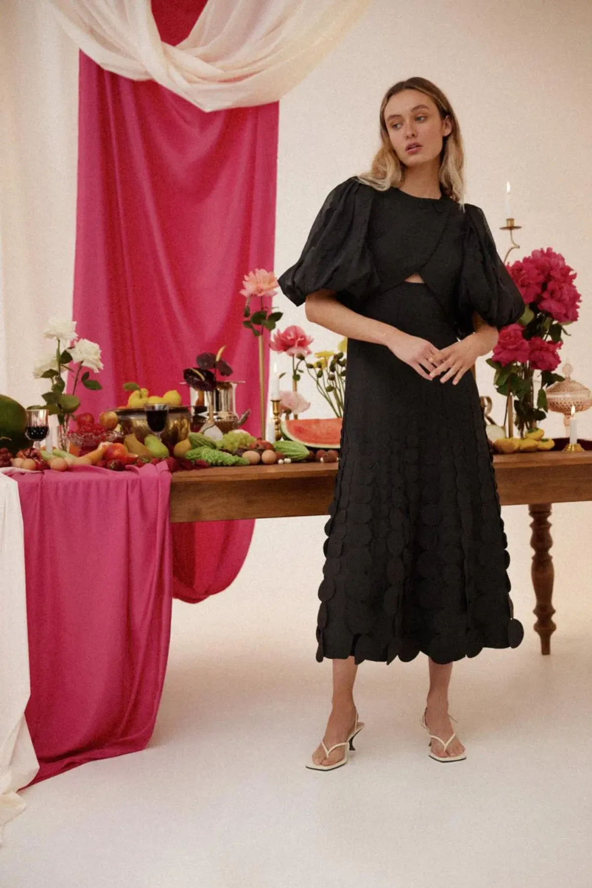 Acler Thurston Short Sleeve Midi Dress Black Size 8 - Image 5