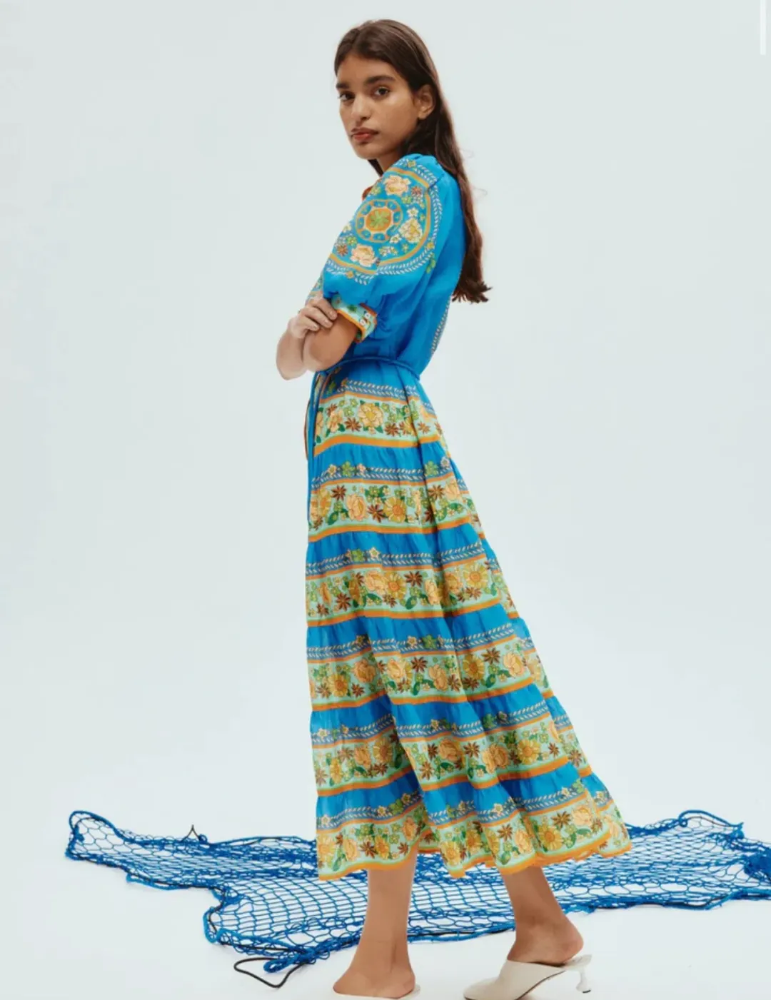 Alemais Linda Tiered Midi Dress Floral Size 12 for rent on The Volte - main image