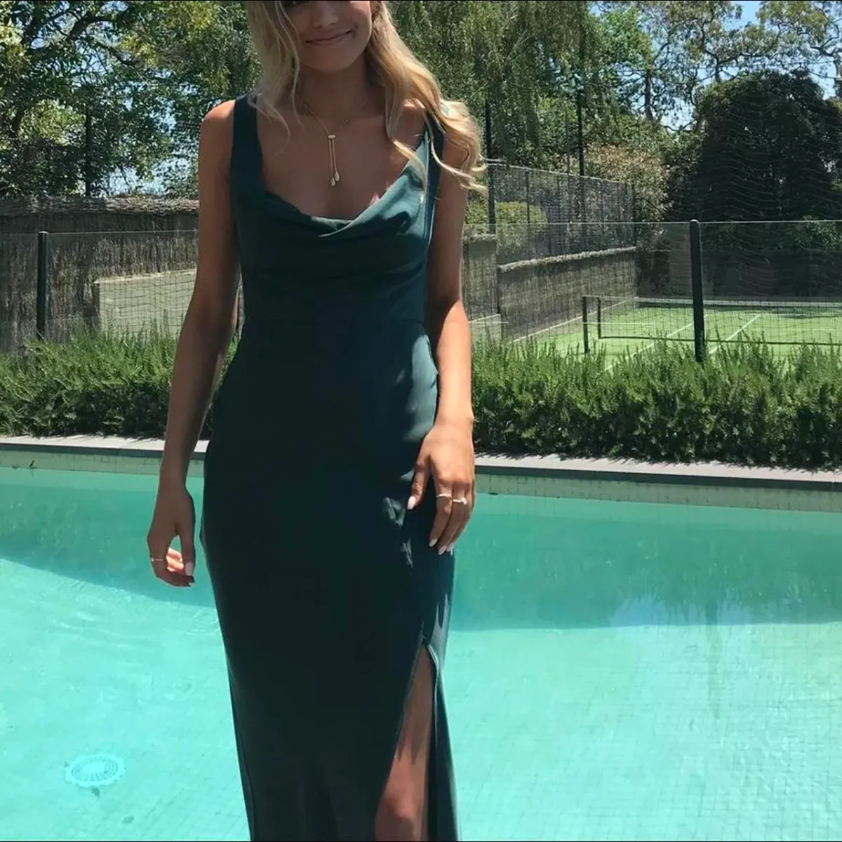 Sheike Macy Cowl Dress Sz14 Forest Size AU 14 - Image 3