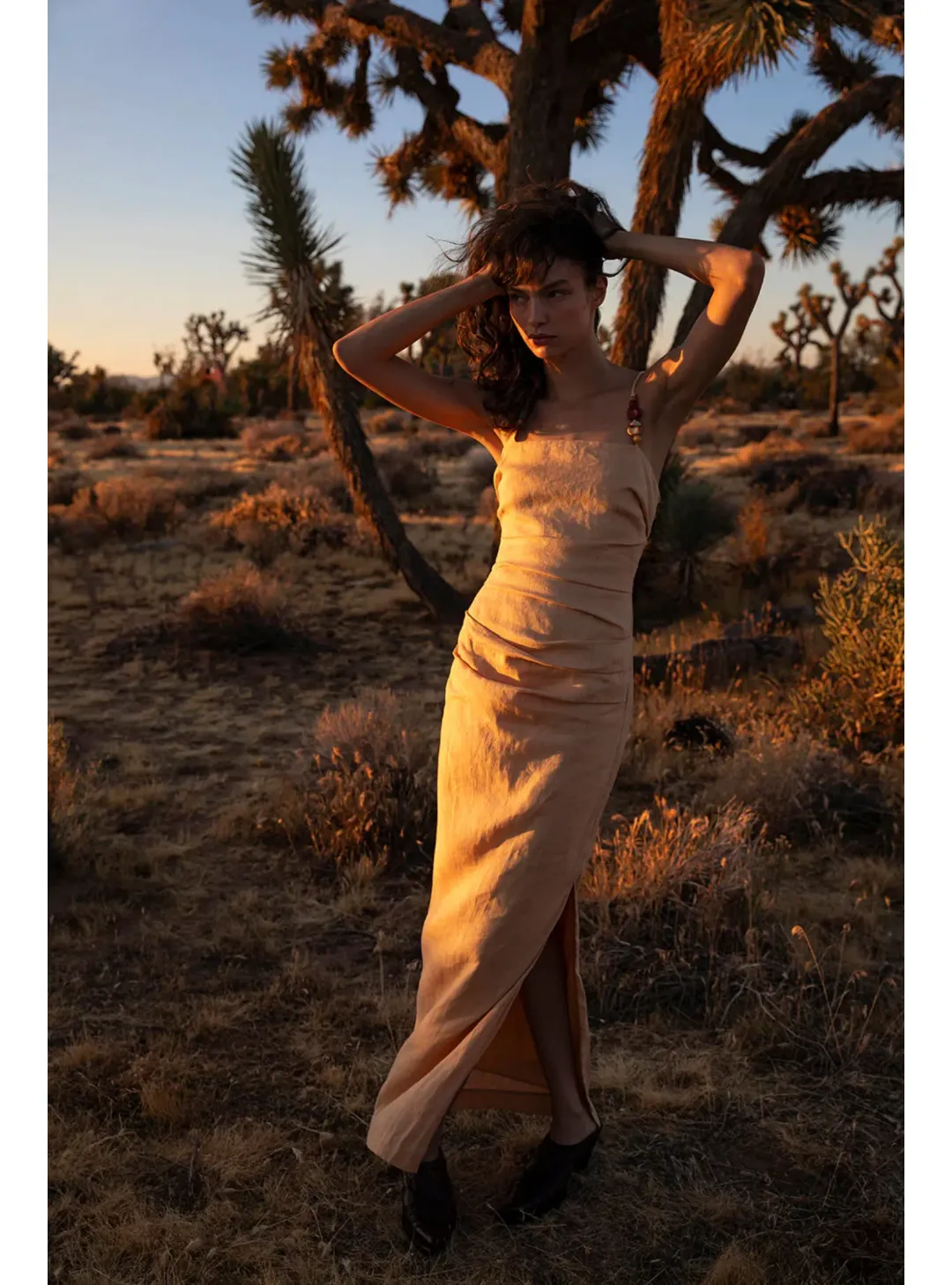 Sir the Label Antonia Beaded Midi Light Tan Size AU 14 for rent on The Volte - main image