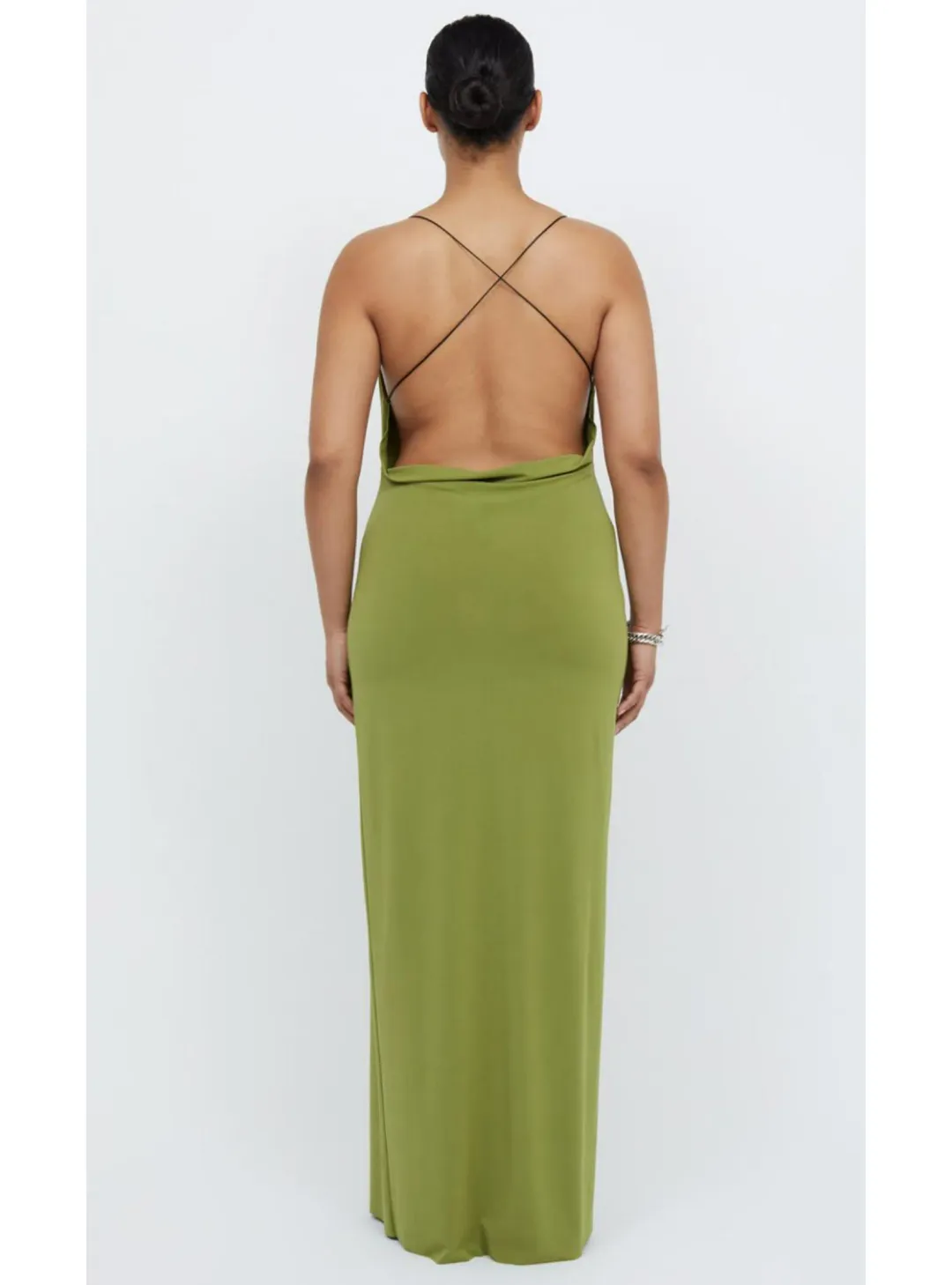 Bec & Bridge Myla Cowl Maxi Dress Fern Green Size AU 8 for rent on The Volte - main image