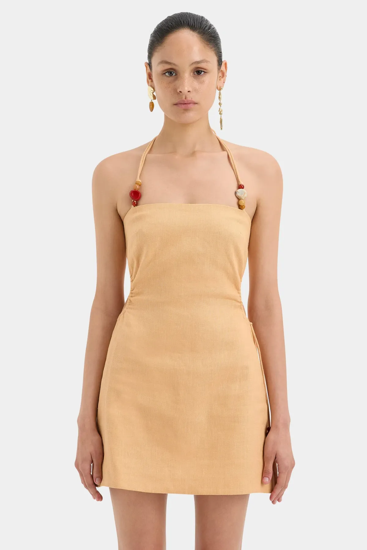 Sir the Label Antonia Beaded Mini Dress Light Tan Size 0 / AU 6 - Image 4