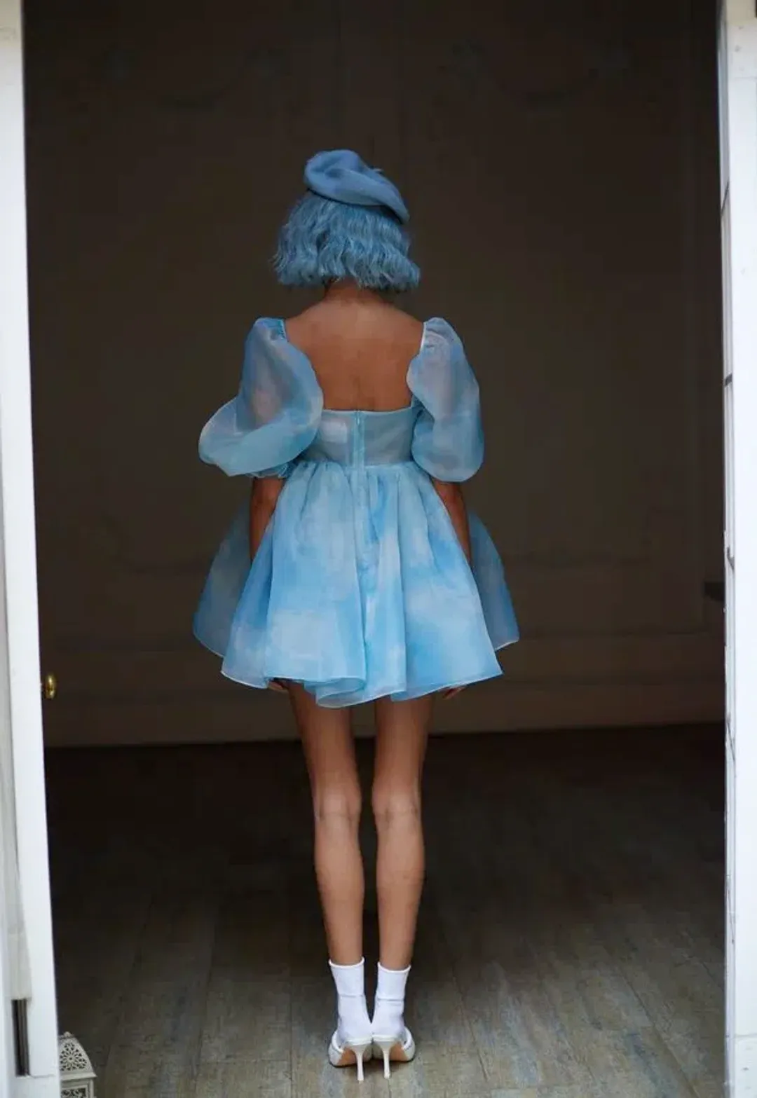 Selkie Head in the Clouds Puff Mini Dress Blue Size L / AU 12 for rent on The Volte - main image