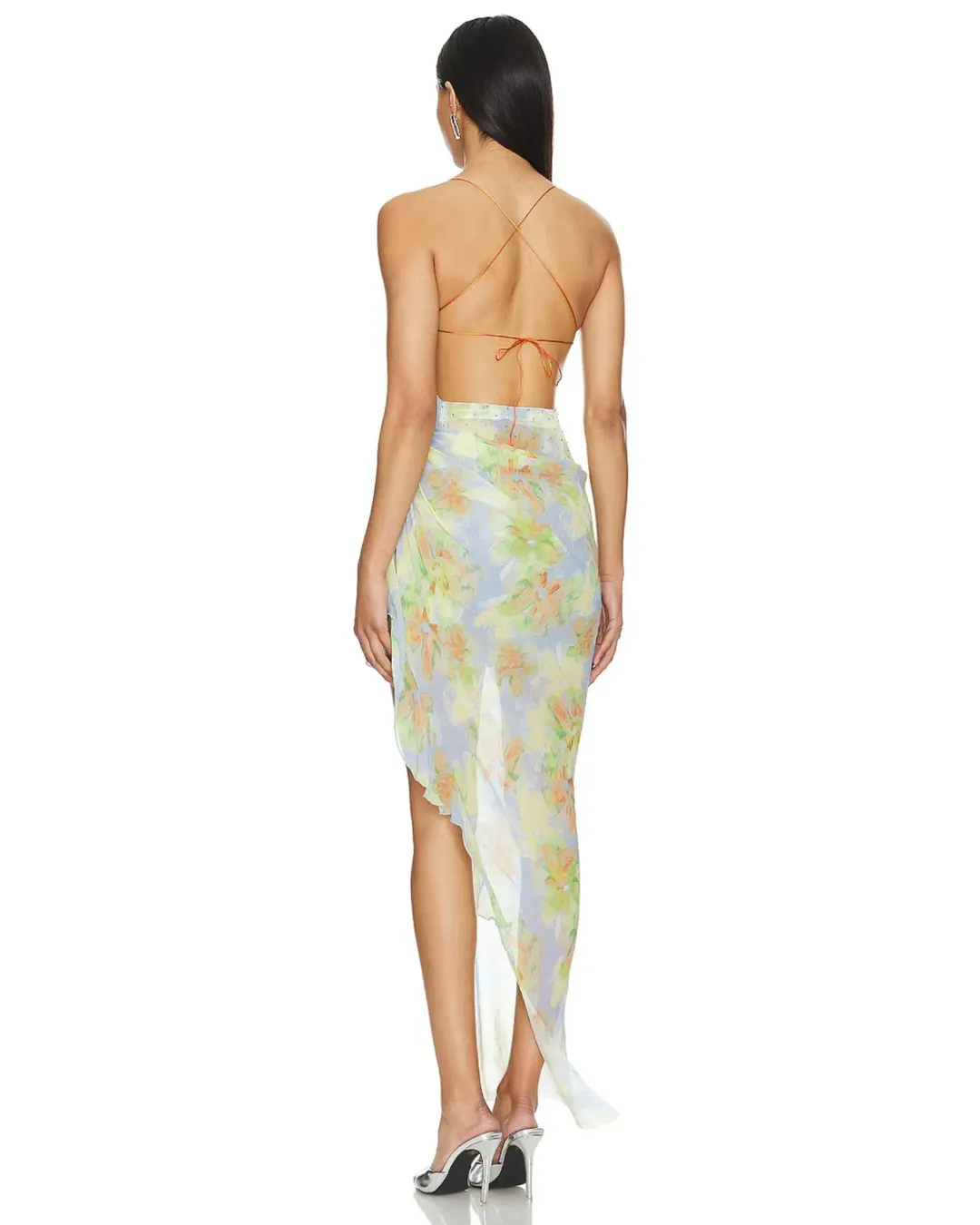 Bec and Bridge Zephy Asym Dress Blue Blossom Size AU 6 for rent on The Volte - main image