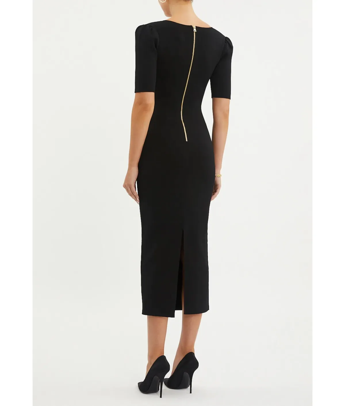 Rebecca Vallance Gaia Knit Midi Dress Black Size L/ AU 12 - Image 2