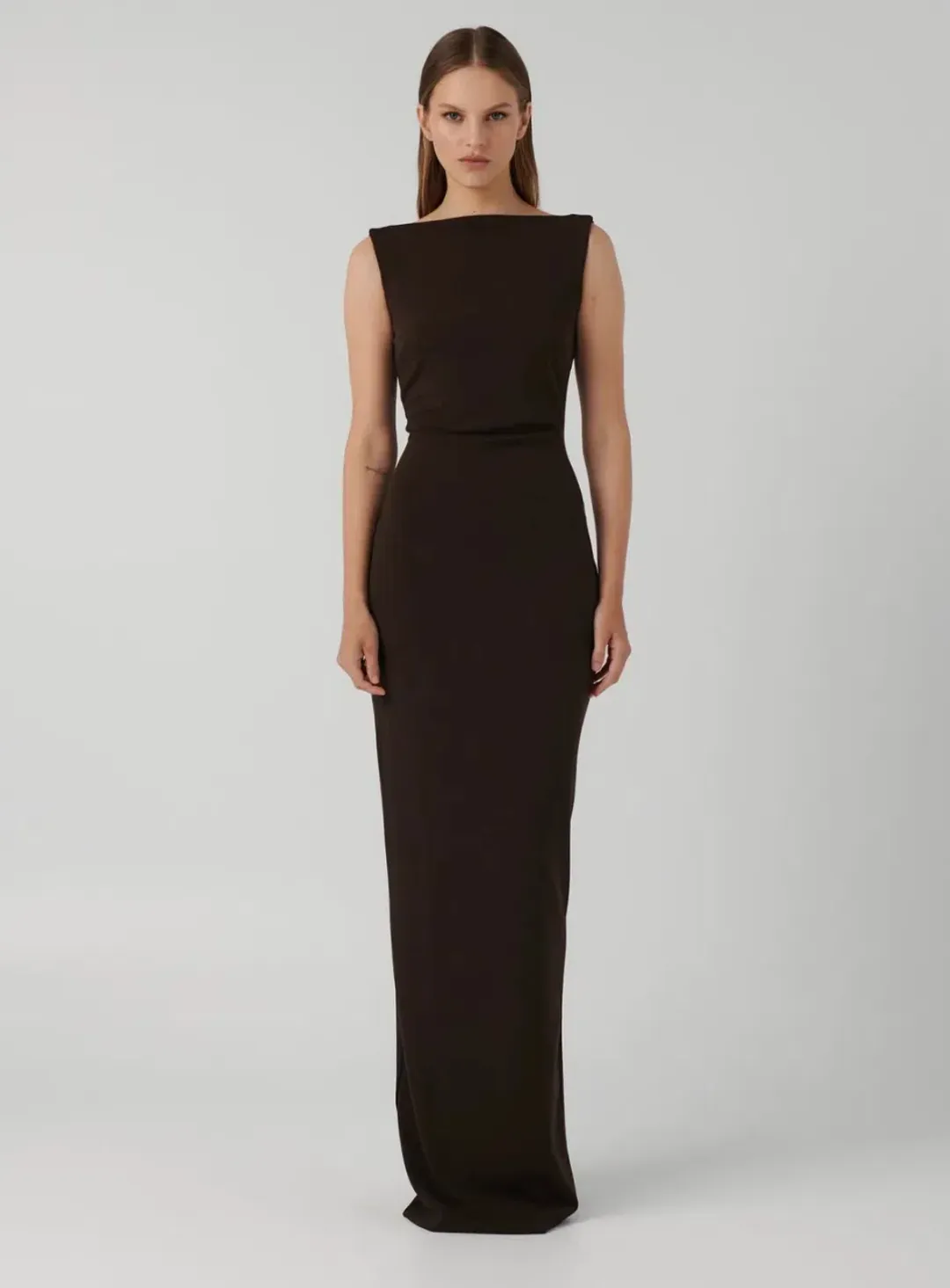 Effie Kats Verona Gown Coffee Size 10 for rent on The Volte - main image