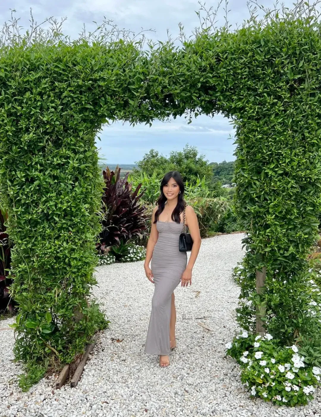 Sir the Label Jacques Gathered Midi Dress Slate Size 10 for rent on The Volte - main image